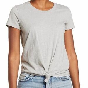 Madewell Women's Basic Tee Knot Front Tee Cotton Blend Gray – Size Large